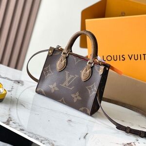Louis Vuitton Brown Monogram Mini Tote with Gold Hardware